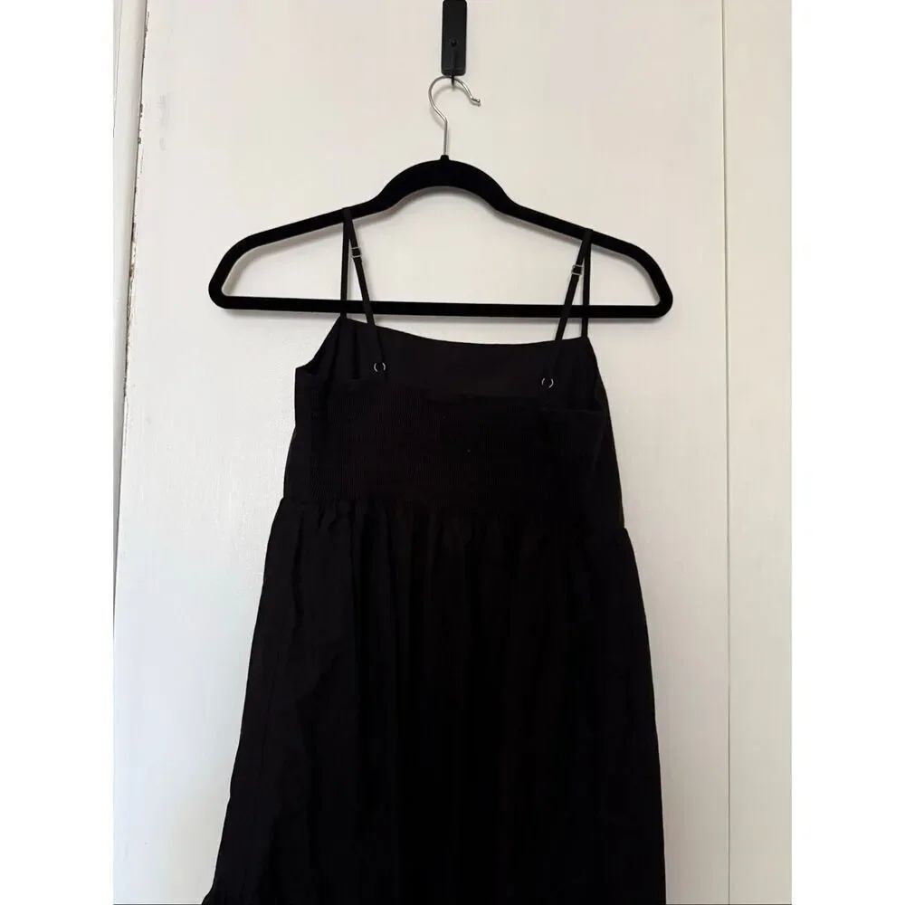 GAP Maternity Black Tiered Maxi Dress XS Smocked Back Cotton Sundress - Picture 6 of 11